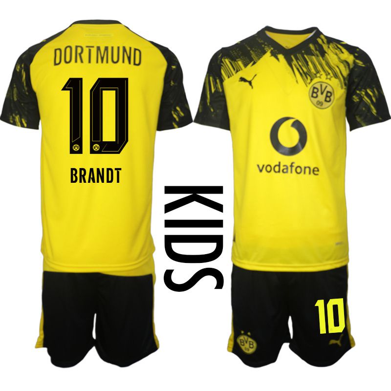 Youth 2025-2026 Club Borussia Dortmund home Yellow #10 Soccer Jersey